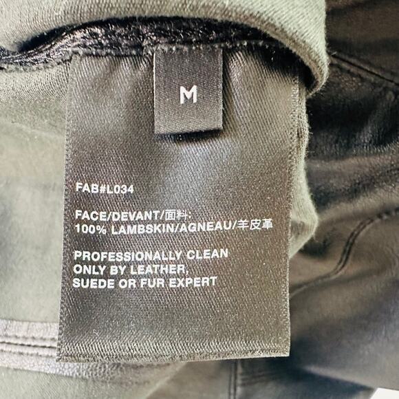 Lafayette 148 Stretch Nappa Lambskin Black Leather Greenwich Legging Size Medium - Picture 9 of 13